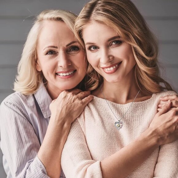 925 Sterling Silver Heart Necklace with Created Aquamarine - Hypoallergenic, Uni - Picture 5 of 8